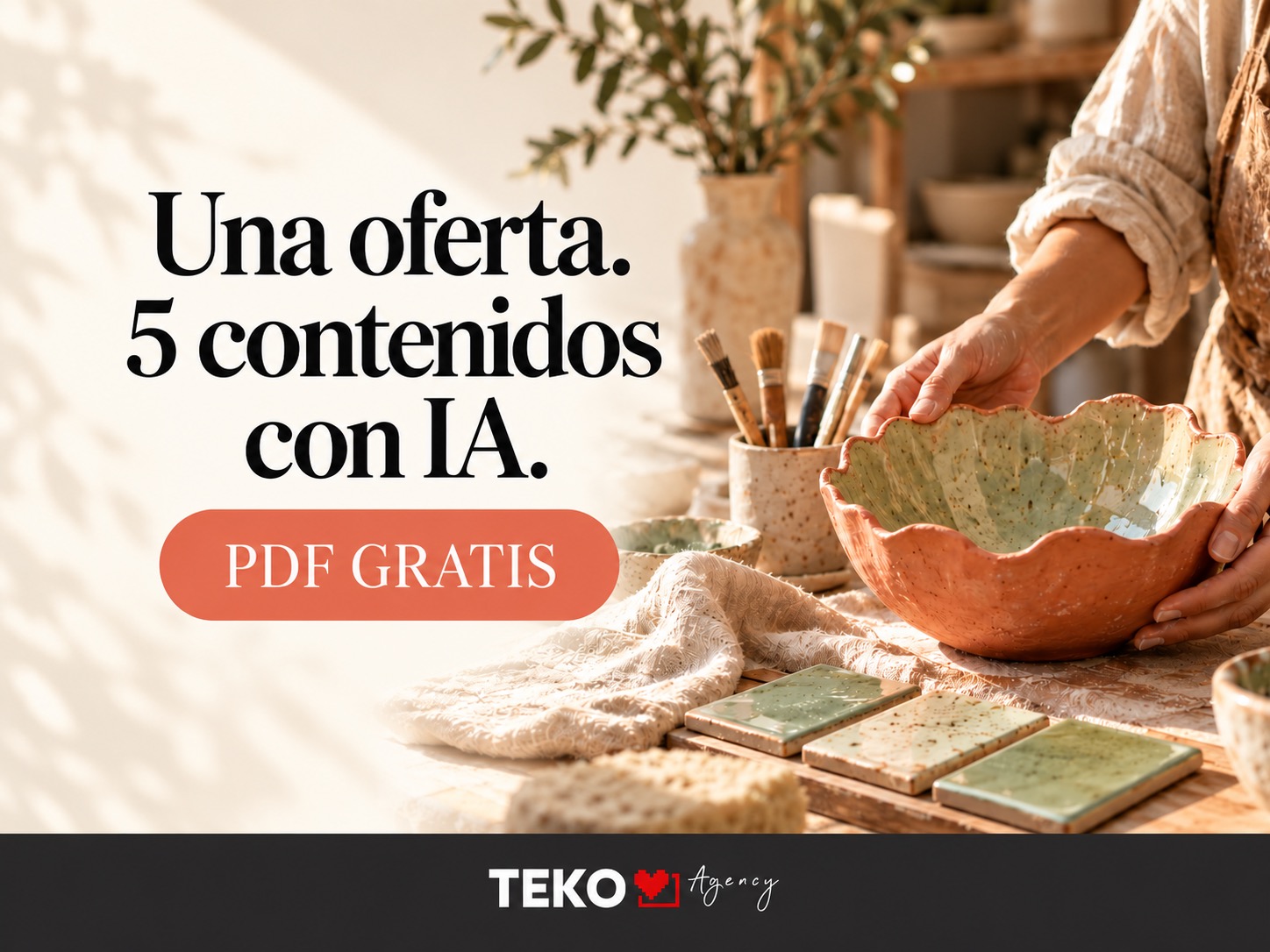 Una oferta, cinco contenidos con IA: plantilla PDF gratis