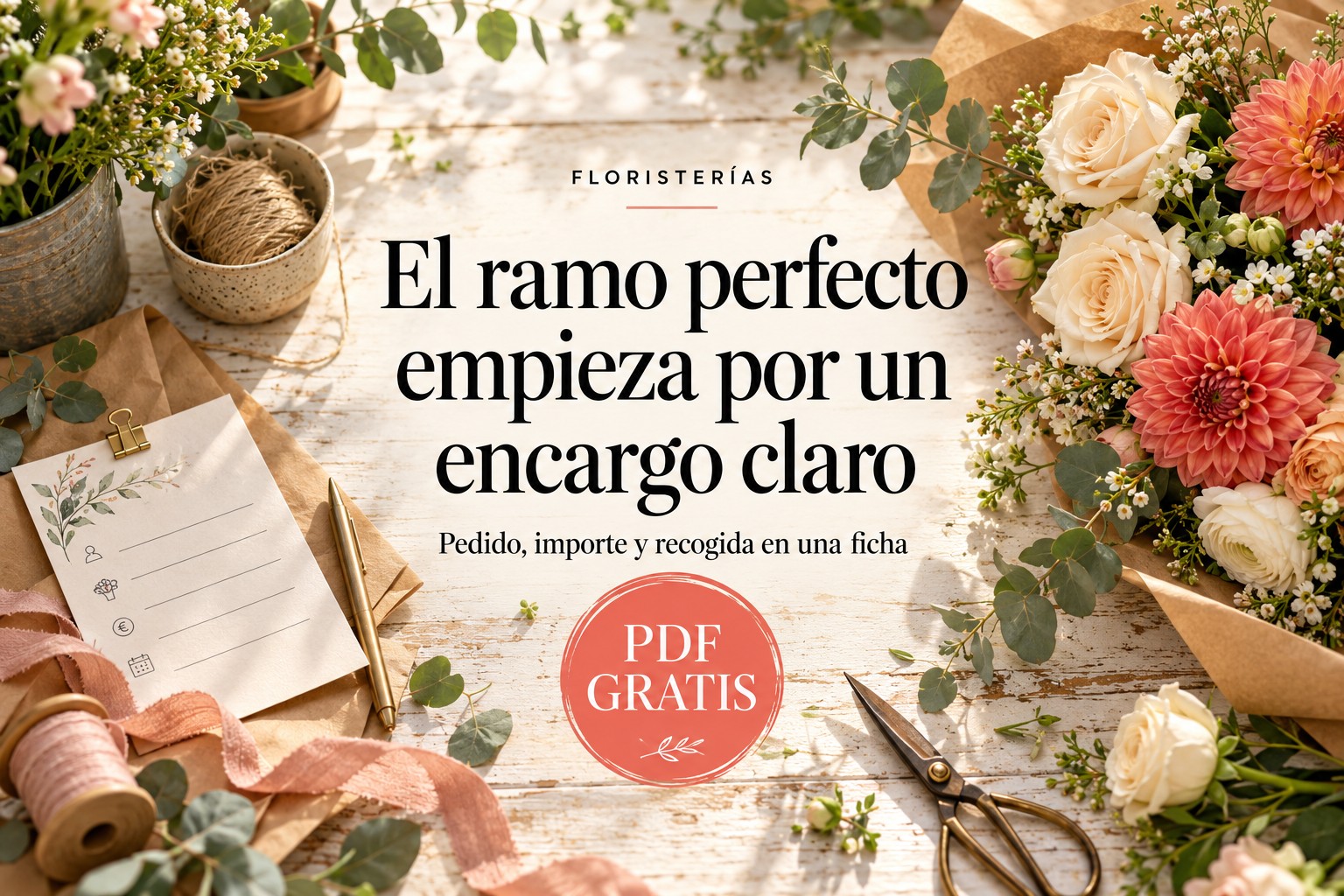 Ficha de encargos para floristerías: PDF rellenable gratis